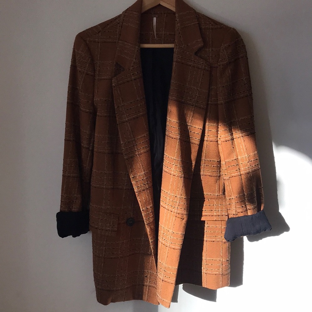 Plaid Blazer w Shoulder Pads